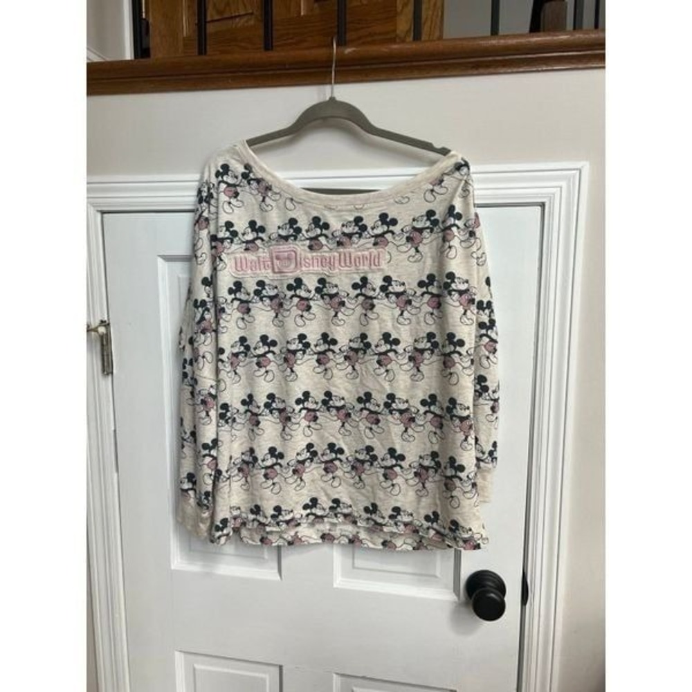 DISNEY PARKS WALT‎ DISNEY WORLD MARCHING MICKEY MOUSE OFF SHOULDER TOP SIZE L